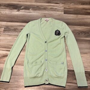 Y2K Rare Juicy Couture Logo Crest 100% Cashmere Knit Cardigan